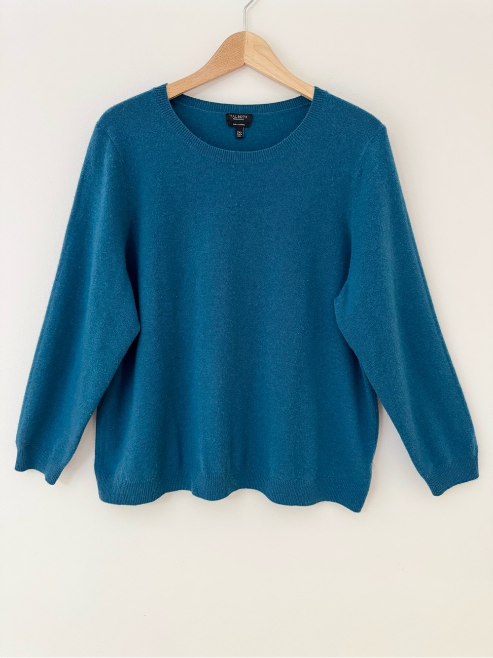 Talbots Audrey 100% Cashmere Sweater Teal Ocean Blue Plus Size 2X Petite 2XP - Picture 2 of 10